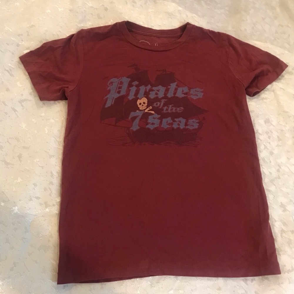 Peek Kids 'Pirates of the Seas' Graphic Tee - Burgundy Size 10